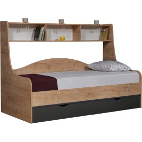 Resim Setay Hera Çekmeceli Karyola + 1 Adet Comfort Yatak - Ceviz/Antrasit 