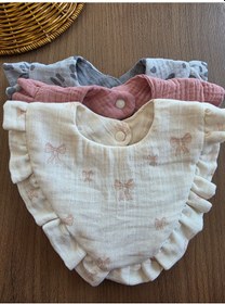 Resim Venedy's Terra Ruffle Trio 3lü Müslin Bebek Önlüğü Seti Ekru 