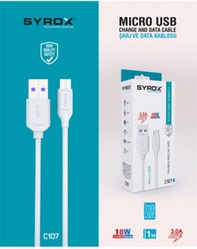 Resim Syrox C107 Micro 1m. 3,0a 18w Quick Kablo (eco Kutu) 