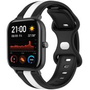 Resim Sones Amazfit Gts 20mm Kelebek Toka İki Renkli Silikon Saat Kordonu 