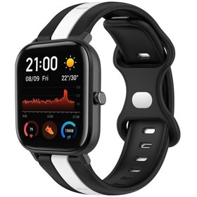 Resim Sones Amazfit Gts 20mm Kelebek Toka İki Renkli Silikon Saat Kordonu 