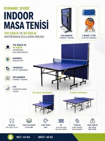 Resim Dynamic Sport Katlanabilir Masa Tenisi Masası + 2 Raket + 3 Top + Ağdemir Set 