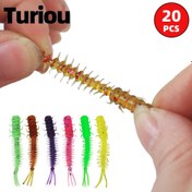 Resim 20 Paket TURIOU Kıvrık Kuyruk Yumuşak Balıkçılık Yemleri - 5cm Mikro Solucan Yemi Spiral Tasarımlı, Tatlısu & Tuzlu Su Balıkçılığı için Çok Renkli Gerçekçi Desenler, Kolay Saklama İçin Poşetlenmiş, Canlı Renklerde Yemler, Yüksek Kaliteli Yemler, Spor Balıkçılar 