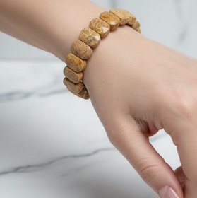 Resim Fosil Mercan Doğal Taş Geniş Kesim Bileklik - 17 cm 