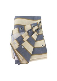 Resim Ceylan Home Balkon Perdesi Kuş Gözü Ölçü Seçenekli Gri Krem Çizgili Gri 