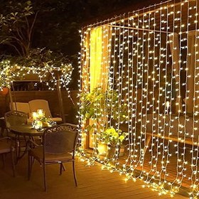 Resim OBEV 8 Fonksiyonlu Saçak Led Sarkıt 2x2 Metre Eklenebilir Süsleme 180 Işık Yılbaşı 