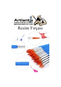 Resim 4'lü Fırça Seti 1 Paket 3 Numara Zemin Fırçalı Set Akrilik Boya Yağlı Boya Guaj Boya Sulu Boya Sanatsal 