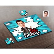 Resim Kişiye Özel Aile Babası Karikatürlü Ahşap Puzzle-1 