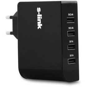 Resim S-link SL-M11 6.8 4 Port Akıllı Telefon Ve Tablet Port Ev Şarj Adaptör 