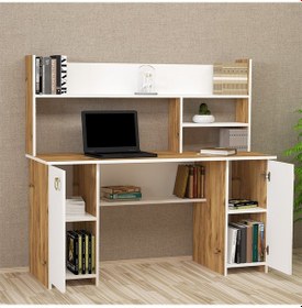 Resim Kalenderdekor1 Kalender Dekor Lucas-Twins 145 Cm Çalışma Masası Lc02 Beyaz - Meşe 