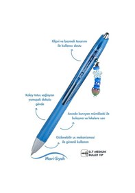 Resim Xberry Jel Kalem Charmlı - 07mm Yuvarlak Uç Mavi - Siyah 