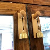 Resim Vintage Ahşap Kapı Zili - Elektriksiz Ev Dekoru İçin Saf Bakır Asma Hatırlatıcılı Çan, Retro Tarz Metal Kapı Açılış Uyarısı Çanı, Ev Dekorasyonu | Retro Stil Çan | Ahşap Yapımı, Evler İçin Kapı Zilleri 