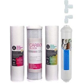 Resim Su Arıtma Cihazı Filtresi 4'lü Set Paket Aşama Membransız 