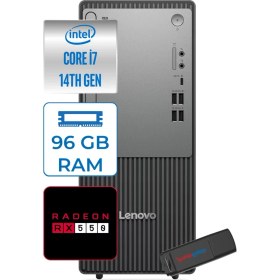 Resim Lenovo Thinkcentre Neo 50T Gen5 Intel Core I7 14700 96GB Ddr5 1tb SSD Windows 11 Pro Radeon RX550 4gb Masaüstü Bilgisayar 55012UAS0GL00P28 + Zetta Flash Bellek 