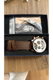 Resim Lige 2022 yeni moda erkek deri Quartz saat erkekler için üst marka lüks kol saati 