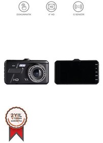 Resim Torima TA-04 Siyah 1080p Araç içi Lcd Dokunmatik Ekranlı Gece Görüşlü Ön ve Arka Araç Kamerası 