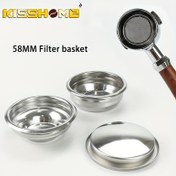 Resim 1 adet KISSHOME 58mm Paslanmaz Çelik Kahve Filtre Sepeti, Basınçsız, E61 GAGGIA Barsetto için Dipsiz Portafiltre, Barista Espresso Makinesi Aksesuarı, Mutfak ve Kahve Filtreleme Aracı 