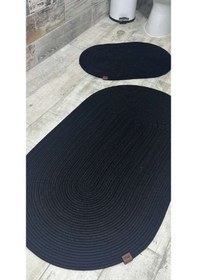 Resim Jüt Hasır 2li Banyo Paspas Takımı-siyah Siyah 