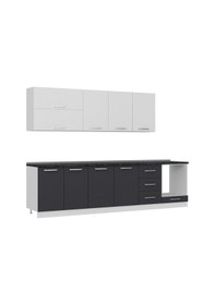 Resim Minar 300 Cm Mutfak Dolabı Beyaz Antrasit 300-A7 Beyaz 