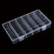 Resim 1 Adet Şeffaf 6 Bölmeli Kirpik Aleti Saklama Kutusu, Kapaklı Taşınabilir Plastik Organizatör - Güzellik Araçları, Takı ve Şekerler İçin Toz Geçirmez Dayanıklı Kılıf, Sabit Mil Bağlantılı, 20.8x12.5x3.3 cm 
