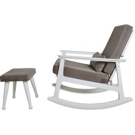 Resim Asedia Iskandinav Lake Antrasit Minderli Puflu Sallanan Sandalye Dinlenme Koltuğu 