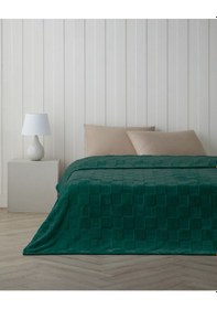 Resim English Home Classic Check Jakarlı Supersoft Çift Kişilik Battaniye 200x220 Cm Koyu Yeşil Koyu Yeşil 