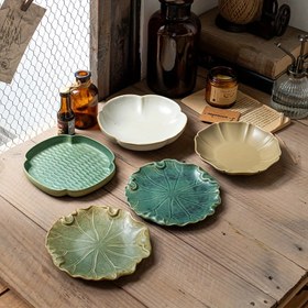 Resim Vintage Japon Kaba Seramik Tatlı Tabak, Benzersiz Çay Zamanı Yemeği, Sınır Ötesi Sıcak Satışta Olan Suşi Tabağı 