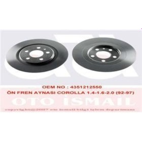 Resim VALEO 186701 FREN DİSKİ ÖN Corolla Uyumlu E100 AE101 AE111 93-02 ENJEKS 