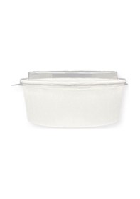 Resim 300 Adet Beyaz Karton Salata Kasesi Kapaklı 1300cc 