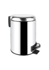 Resim Paslanmaz Elit Pedallı Çöp Kovası Krom 5lt 000301 Siyah 