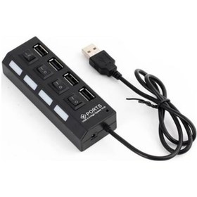 Resim 4 Port Usb 2.0 Hub Çoklayıcı Işıklı Usb Çoğaltıcı Switch Port 