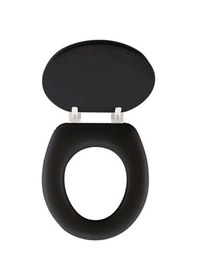 Resim Softy Desenli Yumuşak Klozet Kapağı Siyah - Gri Tüy Desen 