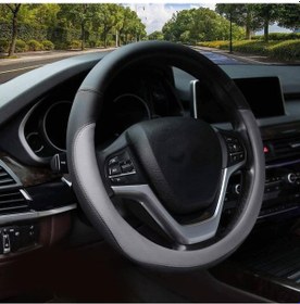 Resim 38cm Arabalar Evrensel Mikrofiber Direksiyon Kapağı Gri 1 Adet 