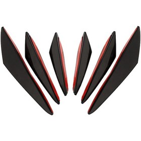 Resim Yaozixa 6 Adet Siyah Lastik Araba Ön Tampon Akışkanlık Direnci Finleri - Dekoratif Ve Korumalı Spoiler Uçları 