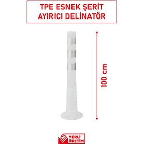 Resim 22022 Tpe S Şerit Ayırıcı Esnek Delinatör 100 Cm Yüksek Esnekliğe Sahip Trafik Ürünü 