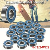 Resim 6/12/24 adet Dayanıklı Karbon Çelik Bilyeler Kaykaylar, Longboardlar, Inline Patenler, Patenler, Spinler için 