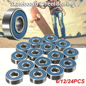 Resim 6/12/24 adet Dayanıklı Karbon Çelik Bilyeler Kaykaylar, Longboardlar, Inline Patenler, Patenler, Spinler için 