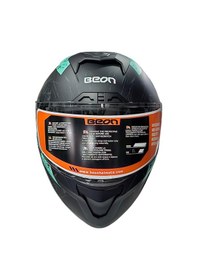 Resim beon B-507 Full Face Motosiklet Kaskı FF06 Siyah Yeşil Gri 