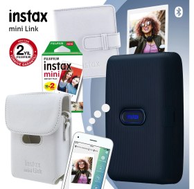 Resim Fujifilm Instax Mini Link Mavi Akıllı Telefon Yazıcısı 1 Kartuş ile 10 Sayfa Fotoğraf Baskısı Yapabilen 