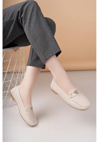 Resim Nesilshoes Nesil Shoes Neyna Rk45 Bej Günlük Kadın Babet 