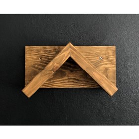 Resim Ahşap Şaraplık, 4 Şişe Bölmeli Ahşap Şaraplık, Koyu Meşe 