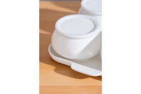 Resim Mediterian 6'lı Porselen ve Silikon Kapaklı Kahvaltılık Seti, şık ve kullanışlı tasarım 