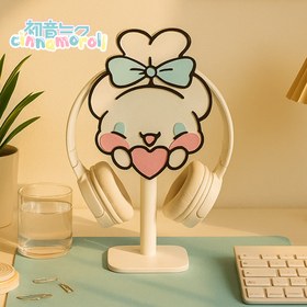 Resim Cinnamoroll Temalı Kulaklık Tutucu - Oyuncu Masası Aksesuarı | Gaming Setup Kulaklık Standı - Mor / Kahverengi 