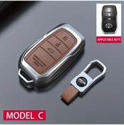 Resim Topshop1 Toyota Prius Camry Corolla Chr Rav4 Çinko Alaşım Gümüş Kahverengi Anahtarlık Kılıfı 