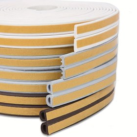 Resim 1 Rulo 5.0 metre/10.0 metre Kendinden Yapışkanlı Hava Geçirmez Kapı ve Pencere Conta Şeridi - Çarpışma Önleme, Sıcaklık Koruma ve Enerji Verimliliği için Dayanıklı Plastik İzolasyon - Çok Renk Seçenekleri (Beyaz, Sarı, Kahverengi, Gri, Siyah), Kolay Kurulumlu Mühürleme Bandı | Yüksek Kaliteli Conta 