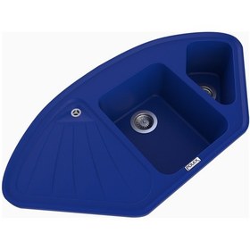 Resim Polex Cristalüx Granit Evye P-CR1 Mavi Tezgah Altı Ve Tezgah Üstü Mutfak Evyesi 104.5x57 CM 