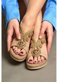 Resim Fox Shoes Y274501609 Ten Dolgu Tabanlı Kadın Sandalet 
