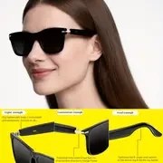 Resim SENBONO Siyah Tam Çerçeveli Akıllı Gözlükler, Dahili Hoparlör ve Mikrofonlu, Kablosuz, Çağları Cevaplamak/Çıkarmak, Müzik, Kamera Kontrolü, USB Şarj Edilebilir, Erkekler ve Kadınlar İçin Hafif, Eller Serbest İletişim, Şık Gözlükler, Modern Gözlükler, Dayanıklı Gözlükler 