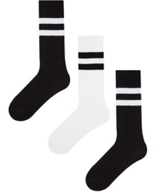 Resim MEM SOCKS 3'lü Çizgili Çocuk Dizaltı Çorap 