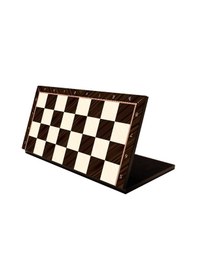 Resim Büyük Boy Katlanır Ceviz Desenli Mdf Ahşap Satranç Tahtası 43x43 Cm 